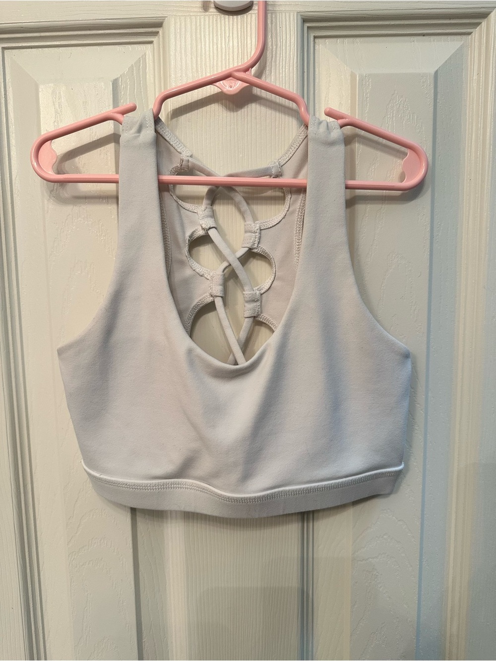 BuffBunny White Crisscross Back Sports Bra